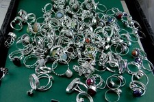 BULK SALE !! Mix Gemstone Ring Wholesale LOT 925 Sterling Silver Plated Ring