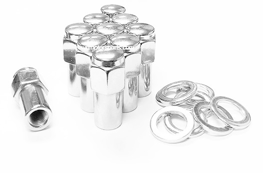 20 Lug Nuts 7/16-20 Chrome Flat Top Mag .75 Shank &amp; Standard