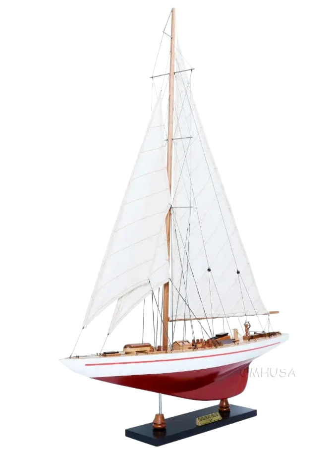 Painted Endeavour Yacht Wooden Model 24