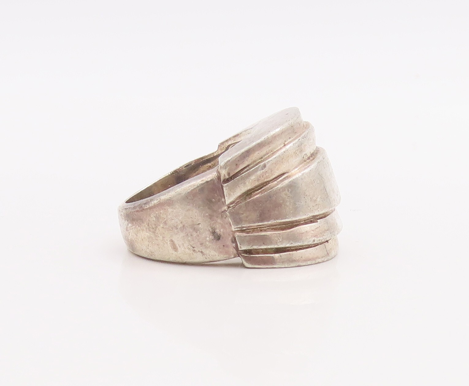 925 Sterling Silver Vintage Ring Solid Large Carv… - image 3