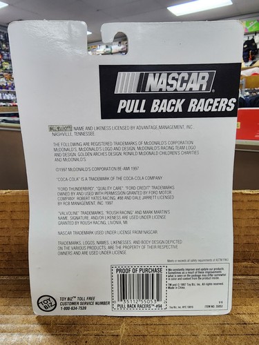 1997 Toy Biz Bill Elliott #94 McDonald's NASCAR Pull Back Racers - Picture 2 of 2