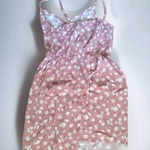 NWT HOLLISTER Sun dress Medium Mini Sweetheart Rayon Sleeveless Pink Daisies - Picture 2 of 3