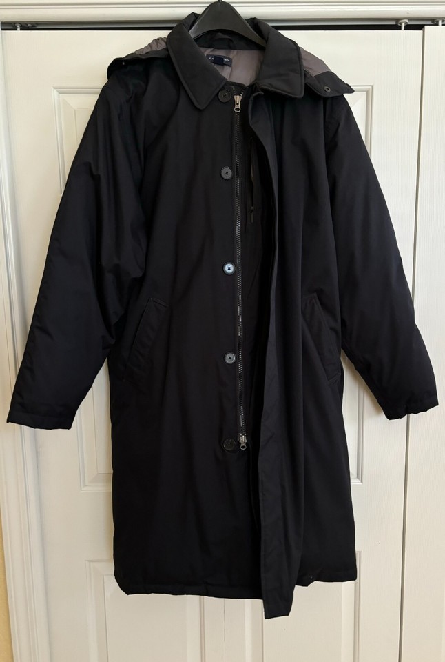 Lands End Men's Large /Tall size Black Goose Down Insulated Hooded