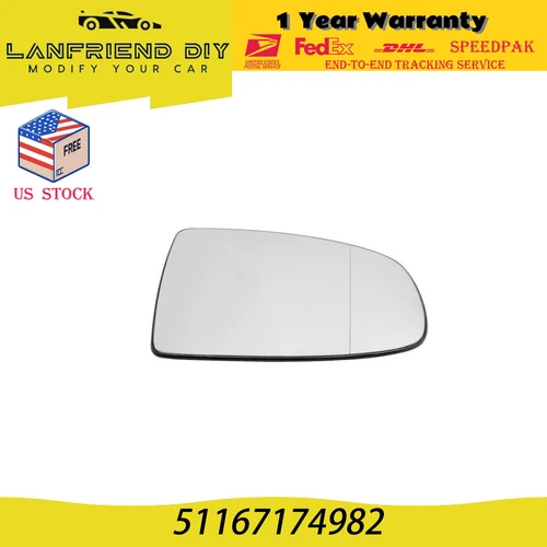 Passerger Side Mirror Glass For BMW X5 X6 Series E70 E71 E72 51167174982