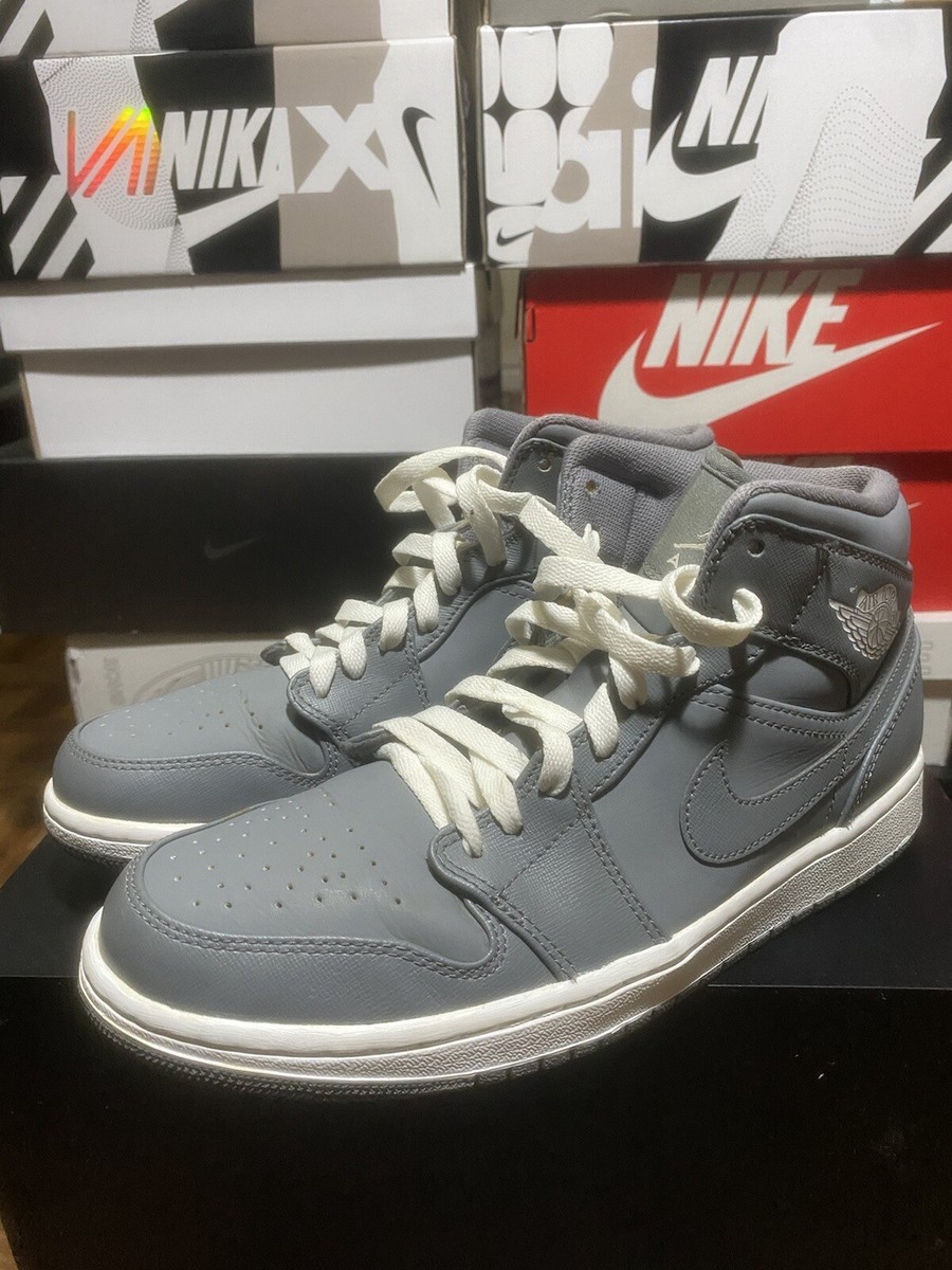 Nike Air Jordan 1 Mid グレー ホワイト Size 9 men's- Air Jordan 1 Mid Grey White | eBay