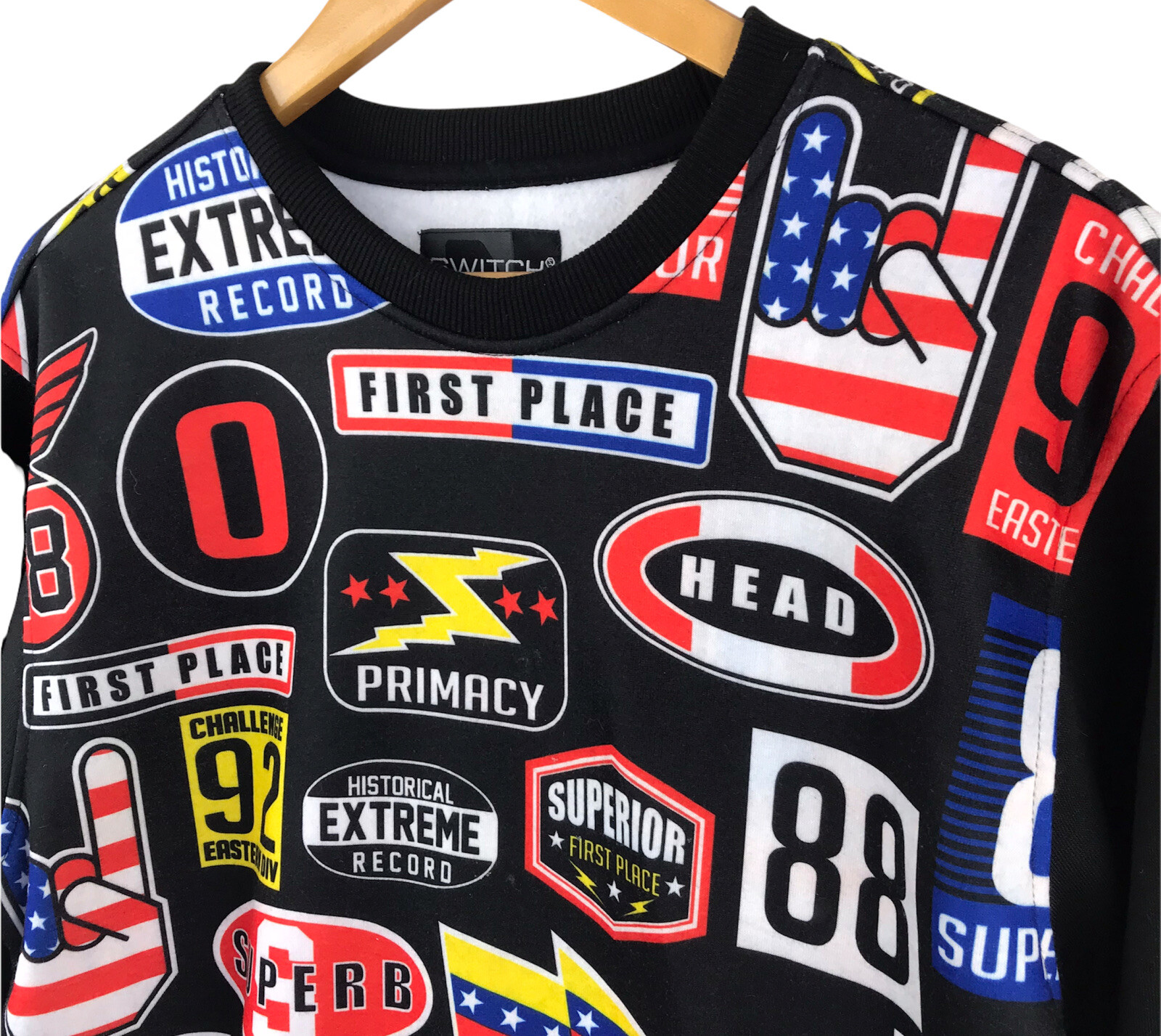 Switch Remarkable Men's Black Patch  Logo Crew Ne… - image 3