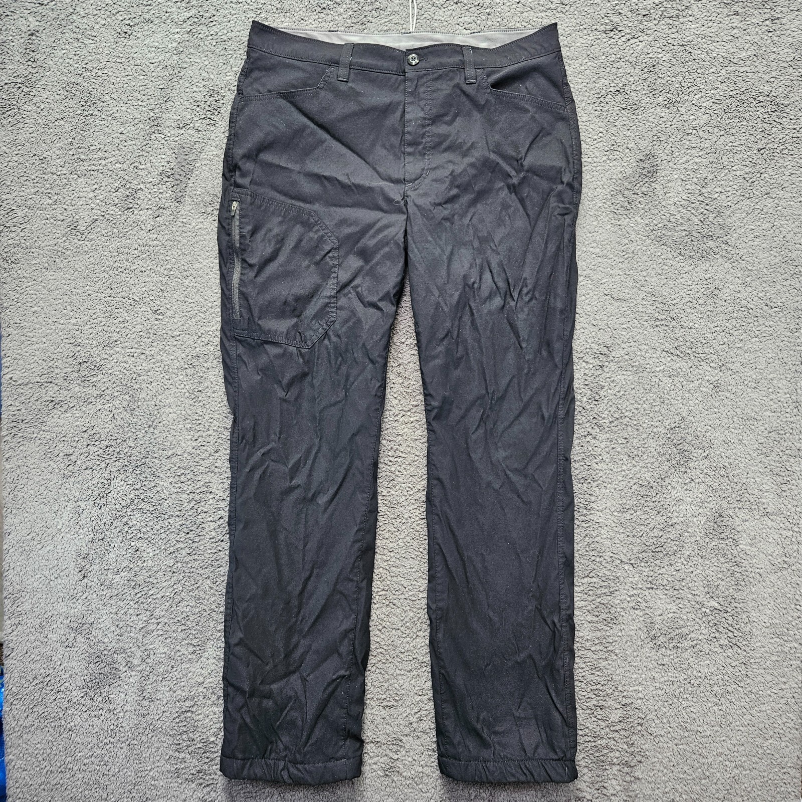 Eddie Bauer Fleece Lined Tech Pant Mens 36x34 Black Straight Leg