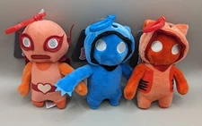 NWT Red & Blue GANG BEASTS Clip On Keychain 5in Stuffed Plush Figure Set of 3