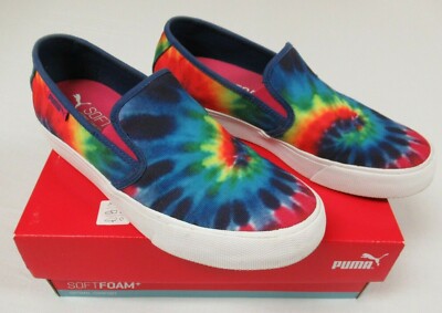 PUMA BARI TIE DYE SLIP ON SNEAKERS MEMORY FOAM INSOLES WOMEN'S