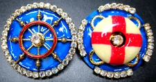 LUNCH AT THE RITZ Nautical Boating Ships Wheel Life Preserver Pierced Earrings