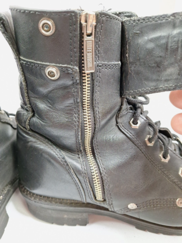 Botas de motocicleta Harley Davidson para hombre de cuero 10,5 cremallera lateral logotipo estilo 95203 - Imagen 19 de 22