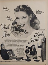 1946 Print Ad Actress Singer Dinah Shore on Columbia Records 