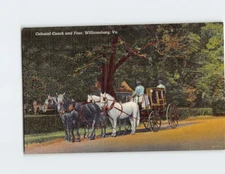 Postcard Colonial Coach and Four Williamsburg Virginia USA