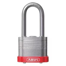 Abus 19350 Keyed Padlock, Open, Rectangular Steel Body, Hardened Steel Shackle,