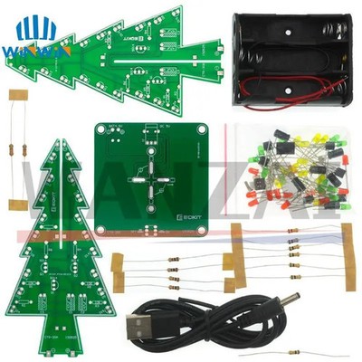 3D-Weihnachtsbaum LED-DIY-Kit RGB Blitzlicht Elektronik Bastelset