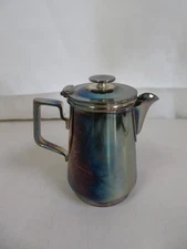 DJ Japan 7 oz Milk Cream Creamer Jug Cup Pitcher with Handle / Lid Silver Plated