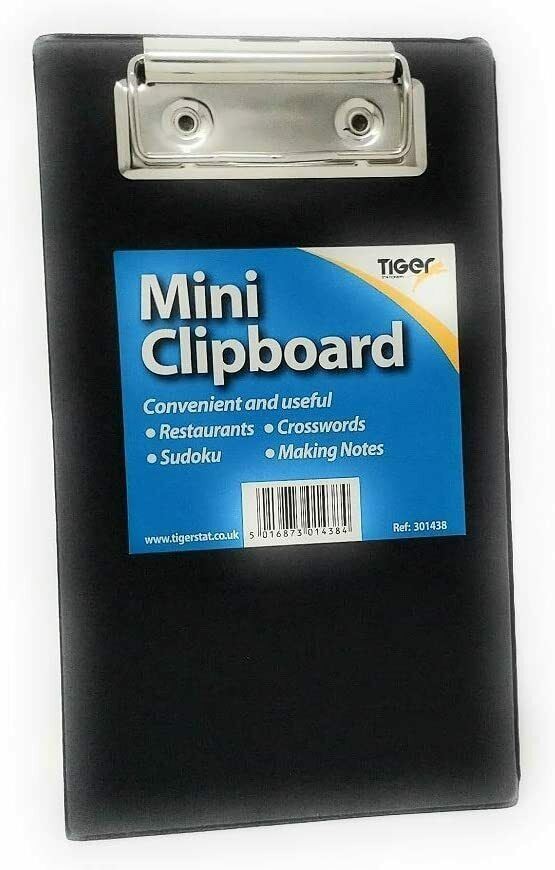 Mini Clipboard Small A6 Size Ideal for Orders Restaurants Pubs Sudoku Notes X 4