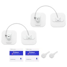 2 Set Fridge Lock, Refrigerator Safety Locks with Keys, White/Square