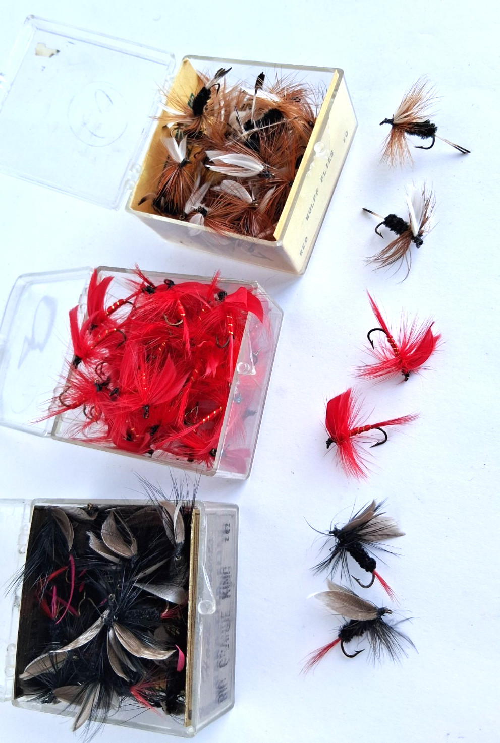 Lot Of  Vintage Fly Fishing Lures Hank Roberts Hand Tied Flies / Other