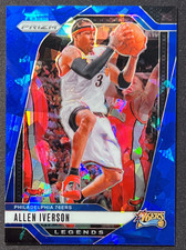 Allen Iverson 2024-25 Panini Prizm 088/125 Blue Cracked Ice Legends 76ers #291
