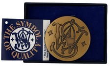 New Brass S W Smith Wesson Revolver Western Gun Pistol 70s Nos Vtg Belt Buckle