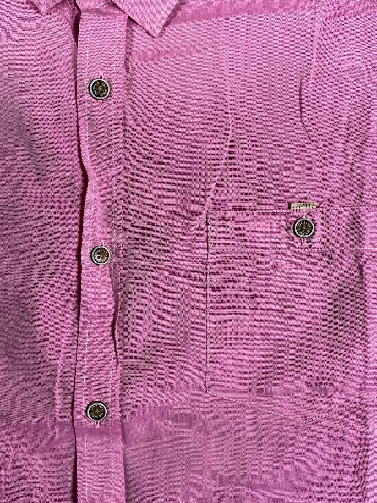 Mens Ted Baker Long Sleeved Shirt Pink Size 5 image 3