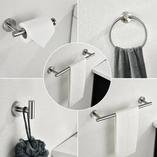 6 Piece Stainless Steel Bathroom Towel Rack Set Wall Mount