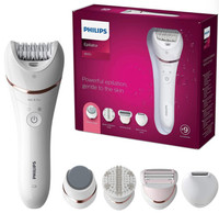 Philips Series 8000 Epilator, Wet and Dry Cordless Hair Removal - white - NEW