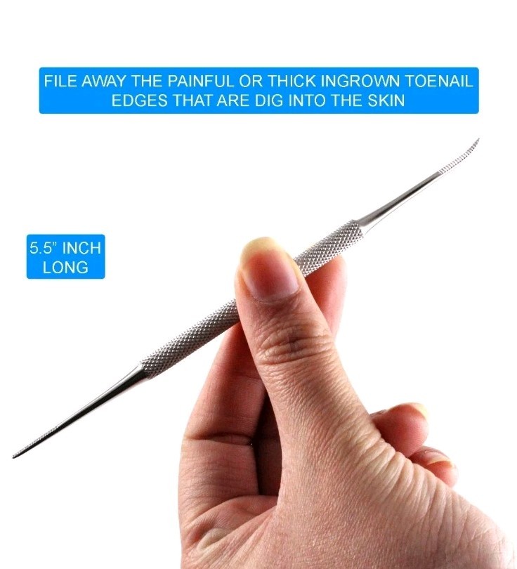 Lot 10 Pkg STAINLESS STEEL INGROWN TOENAIL LIFTER + FILE PEDICURE PODIATRY TOOLS