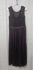 David's Bridal Dress Maxi Purple Lace Fairy Whimsigoth Floral Formal 10