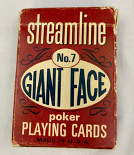 *AS-IS* Streamline No.7 GIANT FACE Poker Playing Cards *FULL SET, SEE PICS*