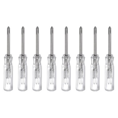 8Stk PH0 Mini Phillips Schraubendreher 2mm Magnetischer Kreuzkopf,Transparent
