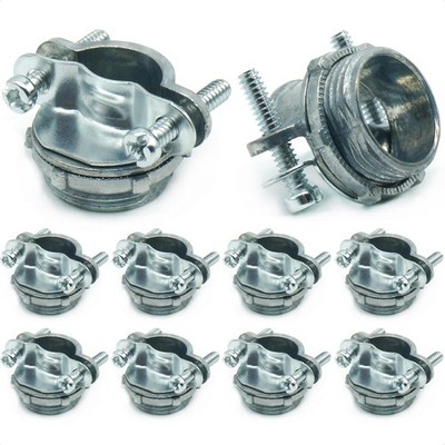 10 PCS 3/4 Inch Zinc Alloy Clamp Type Cable Electrical Connectors Junction Box