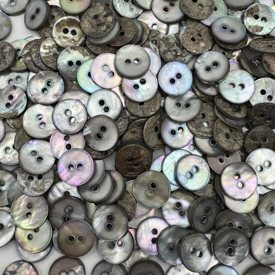 Humo/Arco Iris/Fregona Iridiscente/Botón de Cáscara Madre Perla 10 mm 3/8" 2 orificios Foto 2 de 3