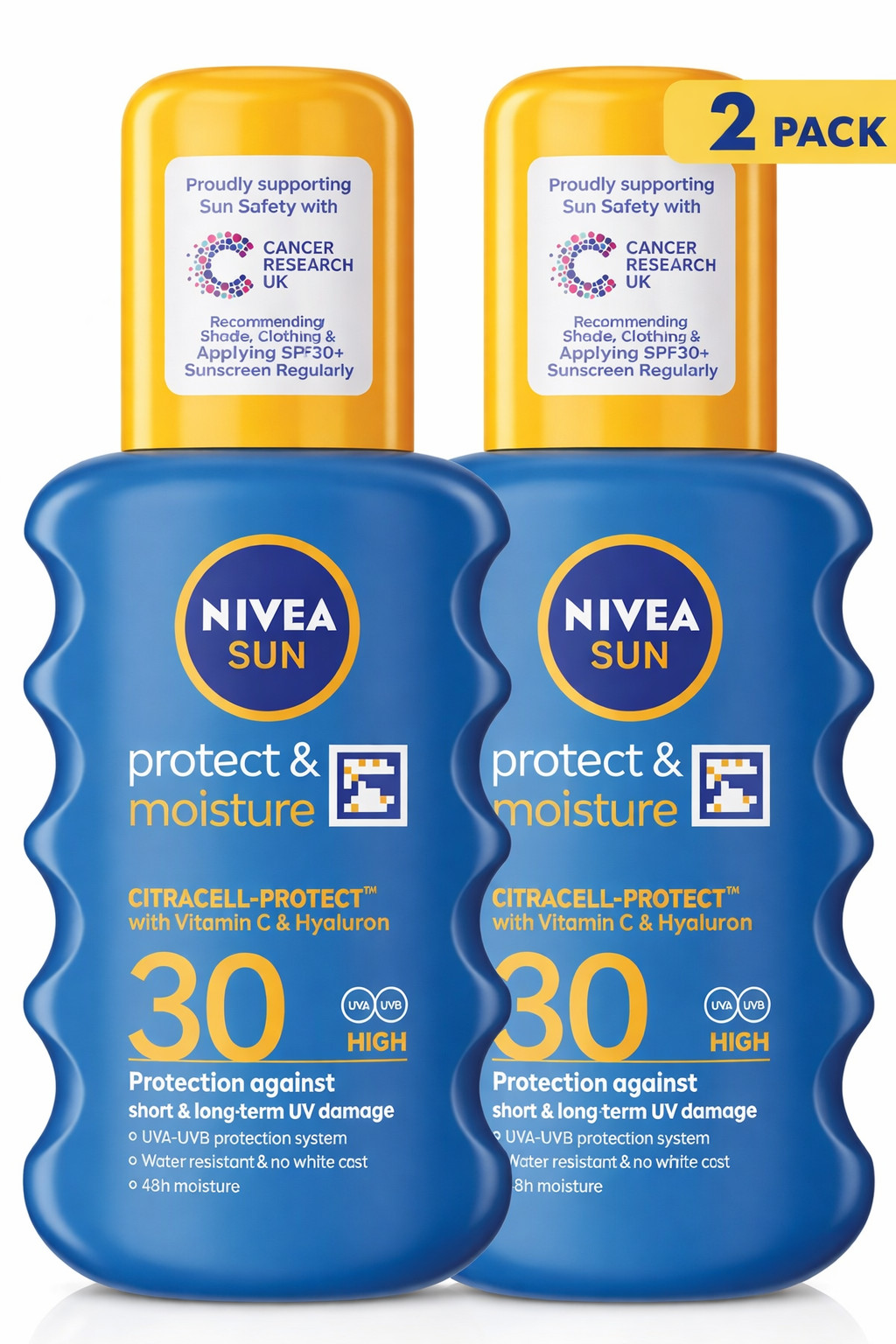 NIVEA SUN Protect & Moisture Spray SPF30 | Water Resistant | 2 x 200ml