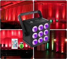 LED 9x18W RGBWA UV battery powered remote DMX DJ Uplighting Par Can Up Light