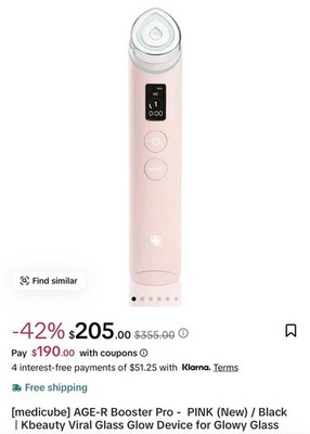 medicube Age-R Booster Pro 6-in-1 Real Glass Glow Facial Device Pink