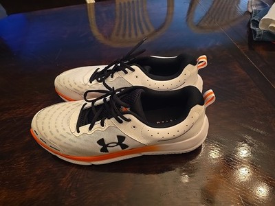 UNDER ARMOUR MEN'S CHARGED ASSERT 10 RUNNING SHOE WHITE BLACK ORANGE SIZE 15