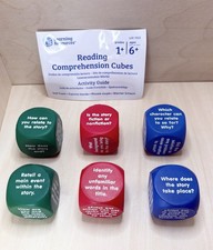 NEW Learning Resources Reading Comprehension Cubes Homeschool Foam Set 6 Guided