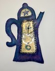 Tea Pot Wall Clock Vintage Large L Jacque Handmade Plaster-Resin L - Signed 1998 — photo 1