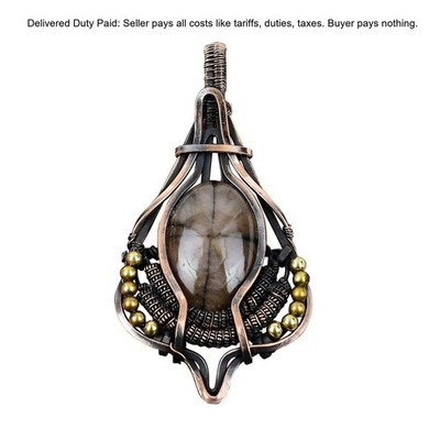 Valentines Sale Chiastolite Gemstone Handcrafted Wire Wrapped New Pendant Copper