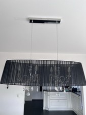 Designer Deckenleuchte Organza im Retro-Look mit Kristallen und 6 LED Leuchten 