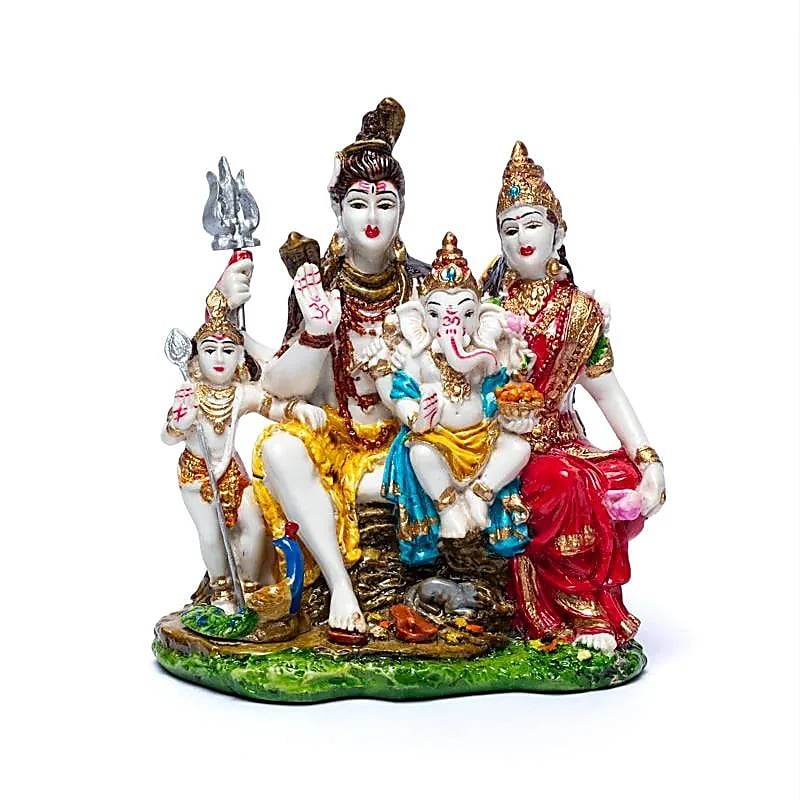 Figurine Shiva Parivar 14 cm cadeau de pendaison de crémaillère