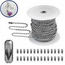 5m Stainless Steel Ball Chain 1.2-4mm Beaded Chain Jewelry Craft Making