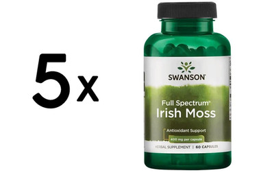 5 x Swanson Full Spectrum Irish Moss, 400mg - 60 caps (69,97 EUR/kg)