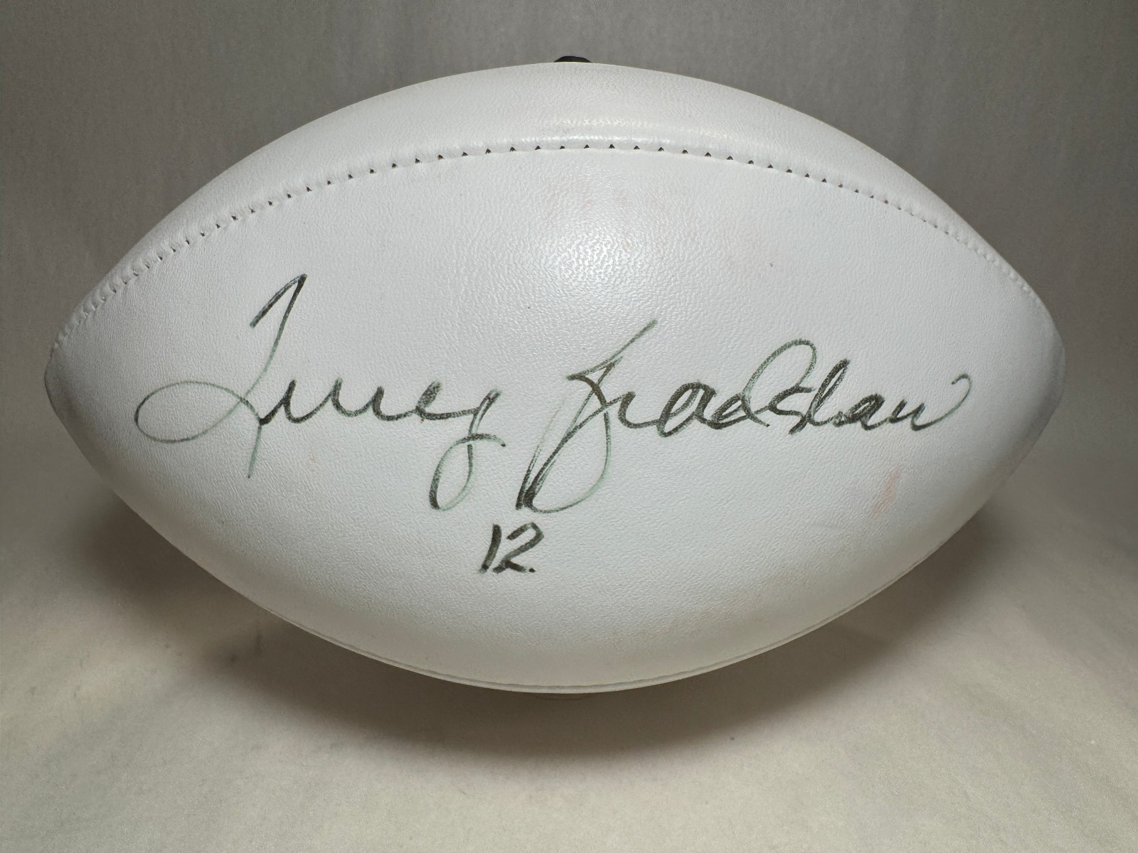 Terry Bradshaw Autographed Signed Pittsburgh Steelers "12" NFL Wilson White Panel Football Beckett-Steelers 