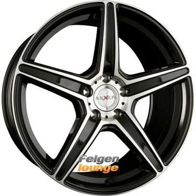 4 Alufelgen AXXION AX7 Schwarz Hochglanzpoliert (SP+) 8,5x19 ET45 5x112 19 Zoll
