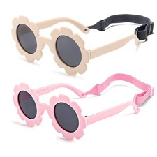 Baby flower Sunglasses with Strap girls polarized sunglasses Flexible Bendabl...
