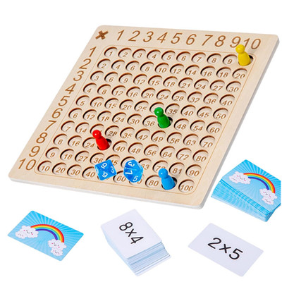 Multiplikationsbrett Holz Montessori 1x1 Lernen Spielzeug