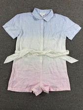 Lilly Pulitzer Dresher Romper Womens 8 Pastel Ombre Linen Button Down Chambray